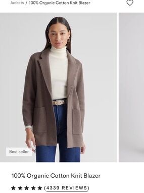 Quince Organic Knit Blazer White